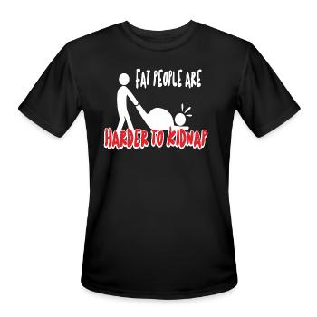FAT PEOPLE - Men's Moisture Wicking Performance T-Shirt - black - Front - Jackson (183cm)
