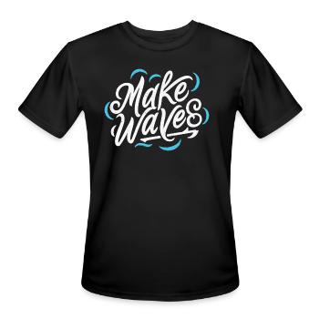 Make Waves - Men's Moisture Wicking Performance T-Shirt - black - Front - Jackson (183cm)