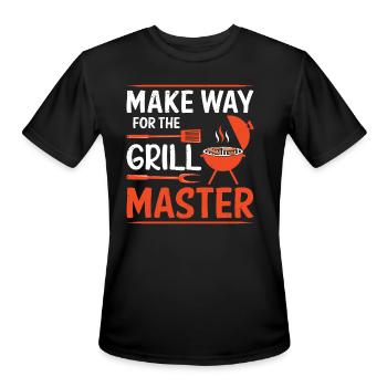 Make Way For The Grillmaster BBQ Lover Barbeque - Men's Moisture Wicking Performance T-Shirt - black - Front - Jackson (183cm)
