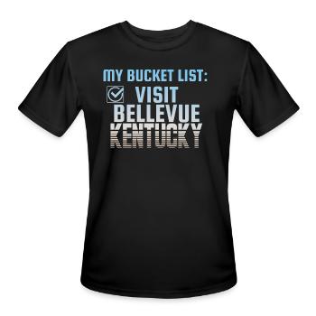 Bellevue Kentucky Bucket List Home Town - Men's Moisture Wicking Performance T-Shirt - black - Front - Jackson (183cm)