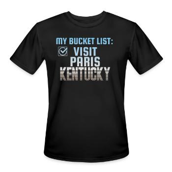 Paris Kentucky Bucket List Home Town - Men's Moisture Wicking Performance T-Shirt - black - Front - Jackson (183cm)