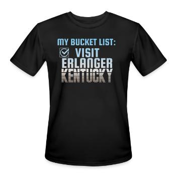 Erlanger Kentucky Bucket List Home Town - Men's Moisture Wicking Performance T-Shirt - black - Front - Jackson (183cm)