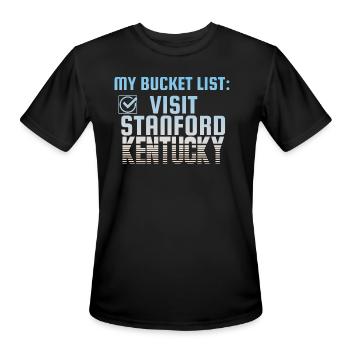 Stanford Kentucky Bucket List Home Town - Men's Moisture Wicking Performance T-Shirt - black - Front - Jackson (183cm)
