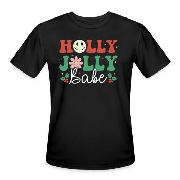 Holly Jolly Babe - Men's Moisture Wicking Performance T-Shirt - black - Front - Jackson (183cm)