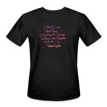 I am a Goddess-Self Love/Self Care Mantra - Men's Moisture Wicking Performance T-Shirt - black - Front - Jackson (183cm)