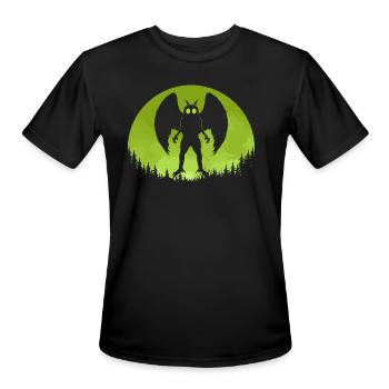 Mothman Moon - Men's Moisture Wicking Performance T-Shirt - black - Front - Jackson (183cm)