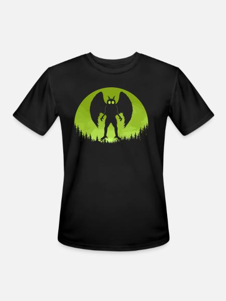 Mothman Moon - Men's Moisture Wicking Performance T-Shirt - black