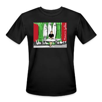John John Florence Quiver with Background - Men's Moisture Wicking Performance T-Shirt - black - Front - Jackson (183cm)
