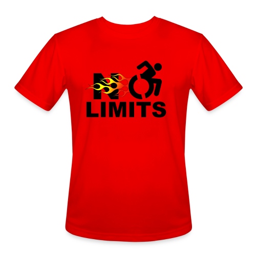 No limits for me with my wheelchair - Men's Moisture Wicking Performance T-Shirt