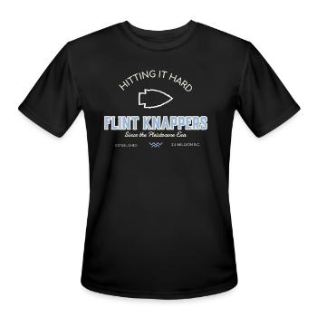 Flint Knappers Hitting ISince the Pleistocene Era - Men's Moisture Wicking Performance T-Shirt - black - Front - Jackson (183cm)