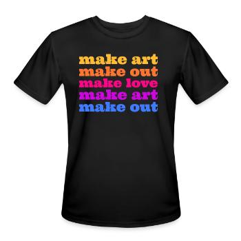 Make Art Make Love - Men's Moisture Wicking Performance T-Shirt - black - Front - Jackson (183cm)