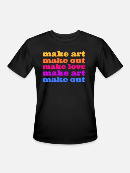 Make Art Make Love - Men's Moisture Wicking Performance T-Shirt - black