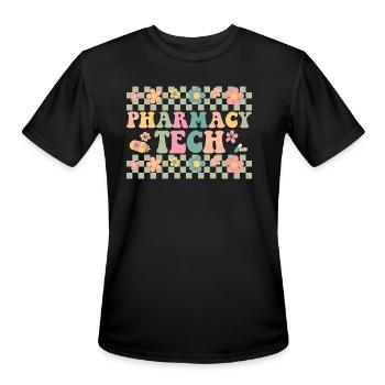 Pharmacy Tech sticker - Men's Moisture Wicking Performance T-Shirt - black - Front - Jackson (183cm)