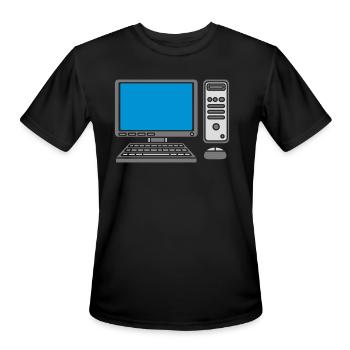 keyboard mouse screen computer - Men's Moisture Wicking Performance T-Shirt - black - Front - Jackson (183cm)