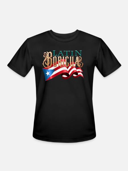 Latin Boricua Spanglish - Men's Moisture Wicking Performance T-Shirt - black