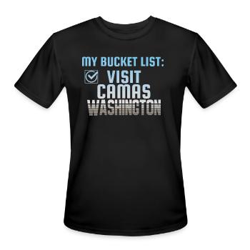 Camas Washington Bucket List Home Town - Men's Moisture Wicking Performance T-Shirt - black - Front - Jackson (183cm)