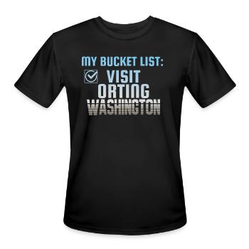 Orting Washington Bucket List Home Town - Men's Moisture Wicking Performance T-Shirt - black - Front - Jackson (183cm)