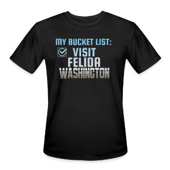 Felida Washington Bucket List Home Town - Men's Moisture Wicking Performance T-Shirt - black - Front - Jackson (183cm)