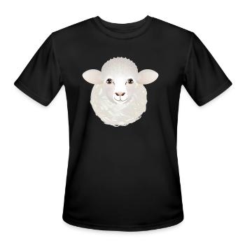 funny sheep with a ball of wool as a body - Men's Moisture Wicking Performance T-Shirt - black - Front - Jackson (183cm)