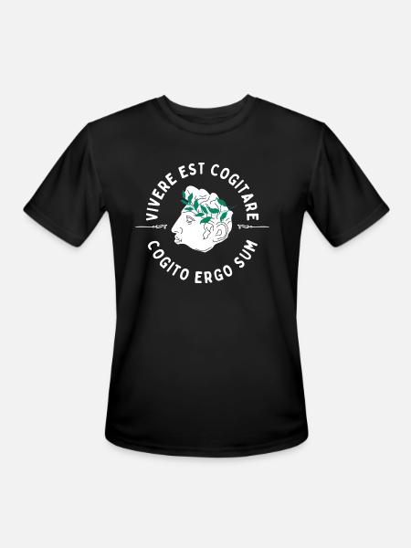 Cogito Ergo Sum Latin Quote - Men's Moisture Wicking Performance T-Shirt - black