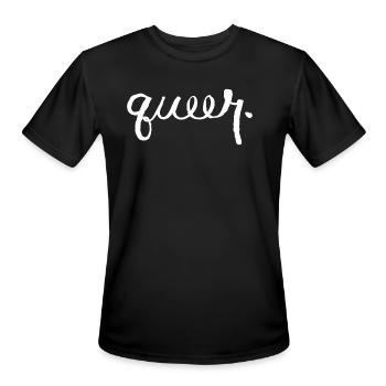 Just Plain Queer - Men's Moisture Wicking Performance T-Shirt - black - Front - Jackson (183cm)