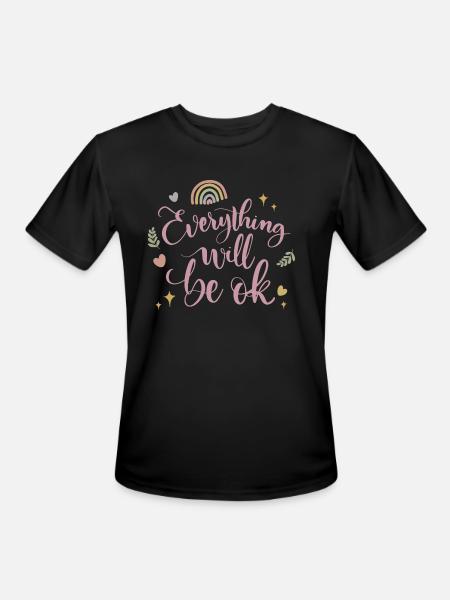 everything will be ok - Men's Moisture Wicking Performance T-Shirt - black
