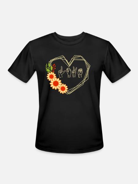 Finger Code Love - Men's Moisture Wicking Performance T-Shirt - black
