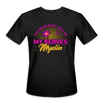 Neuroscience What Gets On My Nerves Myelin - Men's Moisture Wicking Performance T-Shirt - black - Front - Jackson (183cm)