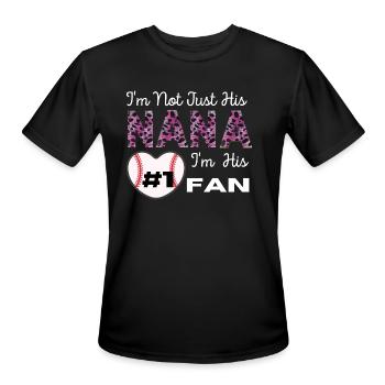 I m Not Just His Nana Number 1 Fan Funny Grandma - Men's Moisture Wicking Performance T-Shirt - black - Front - Jackson (183cm)