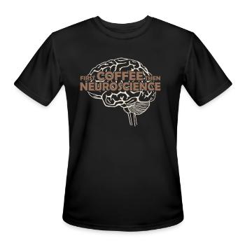 Neuroscience Coffee Lover Neuroscientist Science - Men's Moisture Wicking Performance T-Shirt - black - Front - Jackson (183cm)