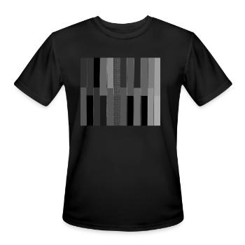 "Modern Geometric Striped Texture" - Men's Moisture Wicking Performance T-Shirt - black - Front - Jackson (183cm)