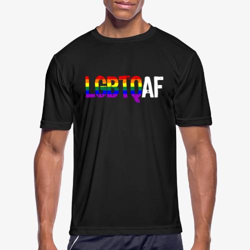 LGBTQ AF LGBTQ as Fuck Rainbow Pride Flag - Men's Moisture Wicking Performance T-Shirt