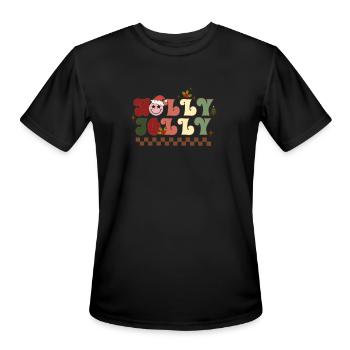 Holly Jolly - Men's Moisture Wicking Performance T-Shirt - black - Front - Jackson (183cm)
