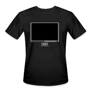 icon logo computer screen - Men's Moisture Wicking Performance T-Shirt - black - Front - Jackson (183cm)