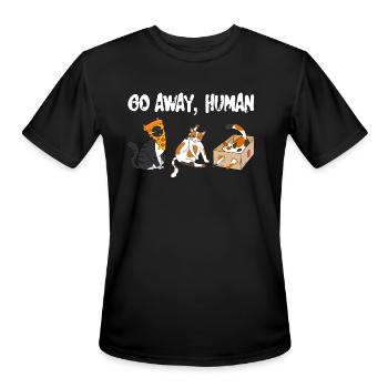 Go Away Human - Men's Moisture Wicking Performance T-Shirt - black - Front - Jackson (183cm)