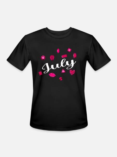 July Birthstone - Men's Moisture Wicking Performance T-Shirt - black