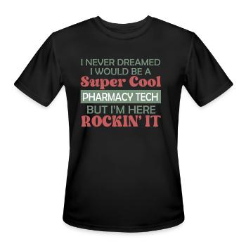 Super Cool Pharmacy Tech - Men's Moisture Wicking Performance T-Shirt - black - Front - Jackson (183cm)