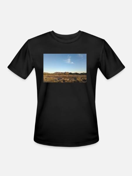Blue Sky in the Desert - Men's Moisture Wicking Performance T-Shirt - black