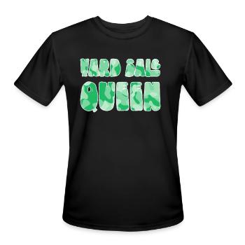 Yard Sale Queen green camo - Men's Moisture Wicking Performance T-Shirt - black - Front - Jackson (183cm)