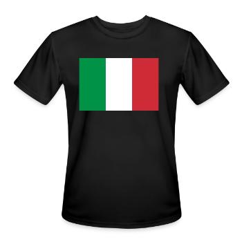 Italian flag - Men's Moisture Wicking Performance T-Shirt - black - Front - Jackson (183cm)