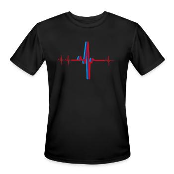 Motorsport Heartbeat - Men's Moisture Wicking Performance T-Shirt - black - Front - Jackson (183cm)