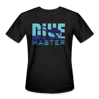 DIVE MASTER sleek design in safe diving colors - Men's Moisture Wicking Performance T-Shirt - black - Front - Jackson (183cm)