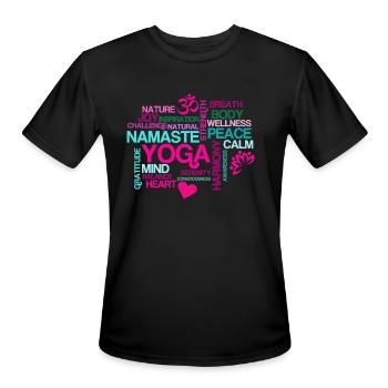 Joy Of Yoga - Men's Moisture Wicking Performance T-Shirt - black - Front - Jackson (183cm)