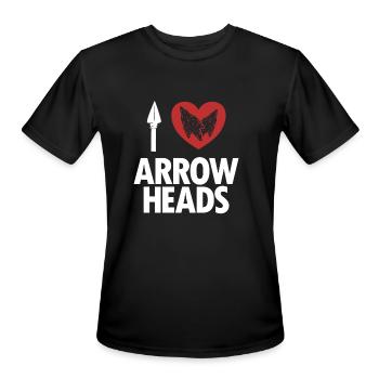 I love Arrowheads Flint Artifact Rocks Arrowhead - Men's Moisture Wicking Performance T-Shirt - black - Front - Jackson (183cm)