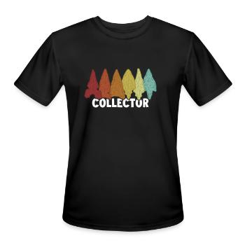 Collector Rocks Flint Artifact Hunter Arrowhead - Men's Moisture Wicking Performance T-Shirt - black - Front - Jackson (183cm)