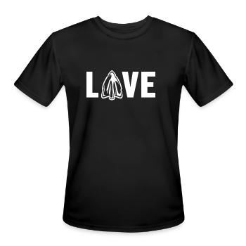 Love Rocks Flint Artifact Hunter Arrowhead - Men's Moisture Wicking Performance T-Shirt - black - Front - Jackson (183cm)
