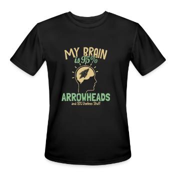 My Brain is 95% Arrowheads Rocks Flint Arrowhead - Men's Moisture Wicking Performance T-Shirt - black - Front - Jackson (183cm)