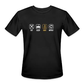 Eat Sleep Hunt Repeat Artifact Rocks Arrowhead - Men's Moisture Wicking Performance T-Shirt - black - Front - Jackson (183cm)
