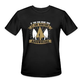 If You Can Read This Artifact Rocks Arrowhead - Men's Moisture Wicking Performance T-Shirt - black - Front - Jackson (183cm)