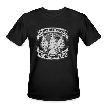 Easily Distracted By Arrowheads Rocks Arrowhead - Men's Moisture Wicking Performance T-Shirt - black - Front - Jackson (183cm)